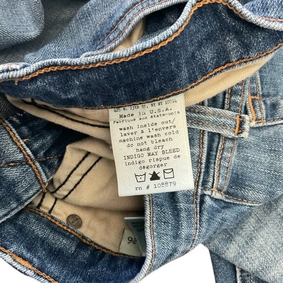 EUC Rag & Bone Dre Low Rise Crop Slim Boyfriend Jeans Raw Hem Blue Denim Size 26 - Picture 3 of 9